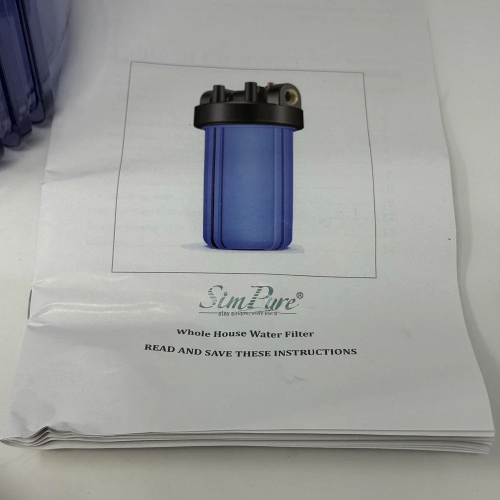 SimPure Whole House Water Filter Housing 1045 Clear Carbon Filter 1